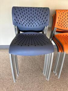 (14) BLUE PLASTIC STACKING CHAIRS