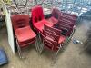 (20) ASSORTED MAROON PLASTIC STACKING SCHOOL CHAIRS - 2