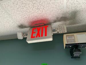 (3) - CELLING MOUNTED EXIT SIGNS