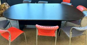 96" X 60" WOODEN CONFERENCE TABLE- BLACKLOCATION SENIOR COMMONS (ROOM 110)SIZE: 96" X 60"
