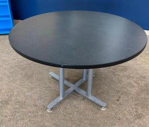 48" WOODEN TABLE-BLACKLOCATION SENIOR COMMONS (ROOM 110)SIZE: 48"