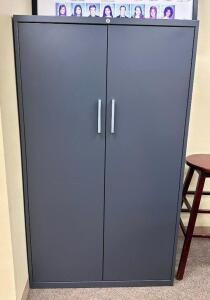 2-DOOR METAL STORAGE CABINETINFORMATION: CONTENTS NOT INCLUDEDLOCATION LIBRARYSIZE: 36" X 20" X 62"