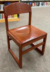 DESCRIPTION: (6) SOLID WOODEN CHAIRS LOCATION LIBRARY