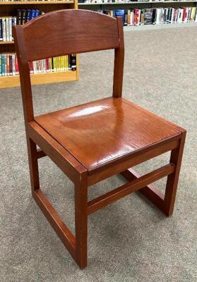 (6) SOLID WOODEN CHAIRSLOCATION LIBRARY