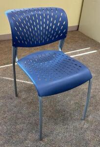 (10) METAL FRAMED CHAIRS- BLUELOCATION ROOM 105