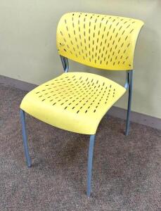 (10) METAL FRAMED CHAIRS- YELLOWLOCATION ACROSS FROM ROOM 212