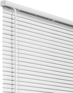 CUT-TO-WIDTH WHITE 1 IN. ROOM DARKENING ALUMINUM MINI BLIND - 34 IN. W X 64 IN. L