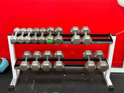 DUMBBELL RACK SET WITH WEIGHTS