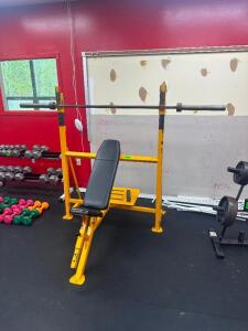 WORKOUT ELEVATED BENCH PRESS WITH BAR