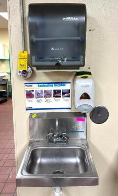 WALL MOUNTED STAINLESS HAND SINK