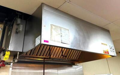 72" X 50" STAINLESS TYPE 1 EXHAUST HOOD SYSTEM W/ FIRE SUPPRESSION SYSTEM