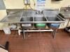 7' THREE WELL STAINLESS POT SINK W/ LEFT SIDE DRY WELL. - 6