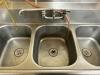 7' THREE WELL STAINLESS POT SINK W/ LEFT SIDE DRY WELL. - 8