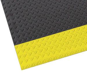 DESCRIPTION: (1) ANTI-FATIGUE RUNNER MAT BRAND/MODEL: CONDOR #39R802 INFORMATION: BLACK WITH YELLOW STRIPE SIZE: 60' X 2', VINYL RETAIL$: $583.39 EA Q