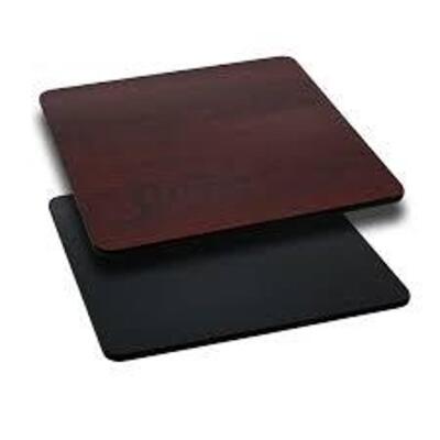 DESCRIPTION: (1) REVERSIBLE TABLE TOP BRAND/MODEL: FLASH FURNITURE #XU-MBT-3636-GG INFORMATION: BLACK / MAHOGANY SIZE: 36" X 36" RETAIL$: $74.00 EA QT