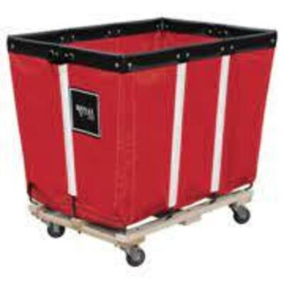 DESCRIPTION: (1) ELEVATED BASKET TRUCK, SWIVEL BRAND/MODEL: ROYAL BASKET TRUCKS INFORMATION: RED, VINYL WITH WOOD BASE SIZE: 6 BU RETAIL$: $177.95 EA