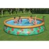 DESCRIPTION: (1) SWIMMING POOL WITH FILTER AND PUMP BRAND/MODEL: BESTWAY FAST SET INFORMATION: FLORAL DESIGN, TROPICAL SIZE: 33" DEEP RETAIL$: $119.97