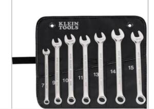 DESCRIPTION: (1) SET OF METRIC WRENCHES BRAND/MODEL: KLEIN TOOLS #68500 INFORMATION: BLACK ROLL CASE SIZE: 7 PIECES RETAIL$: $103.95 EA QTY: 1