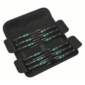 DESCRIPTION: (1) PRECISION SCREWDRIVER SET BRAND/MODEL: WERA #100V04 INFORMATION: BLACK CARRY CASE, GREEN HANDLES SIZE: 12 PIECES RETAIL$: $66.47 TOTA