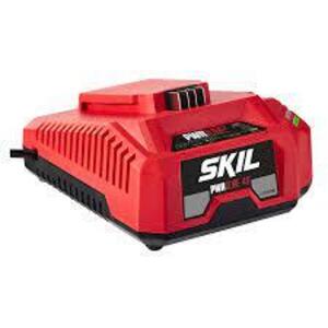 DESCRIPTION: (1) BATTERY CHARGER BRAND/MODEL: SKIL PWR CORE 40 INFORMATION: RED SIZE: 40V RETAIL$: $51.43 EA QTY: 1