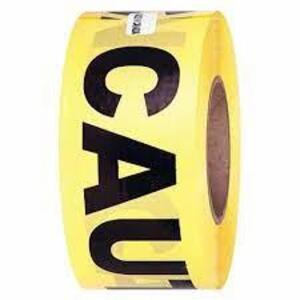 DESCRIPTION: (4) ROLLS OF CAUTION TAPE BRAND/MODEL: QUEST #Y35M31000C-12 INFORMATION: YELLOW AND BLACK SIZE: 3"X1000' RETAIL$: $20.00 EA QTY: 4