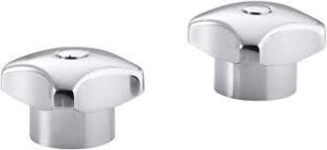 DESCRIPTION: (1) SET OF STANDARD HANDLES FOR WIDESPREAD BASE FAUCET BRAND/MODEL: KOHLER #16012-2-CP INFORMATION: POLISHED CHROME RETAIL$: $139.41 EA Q