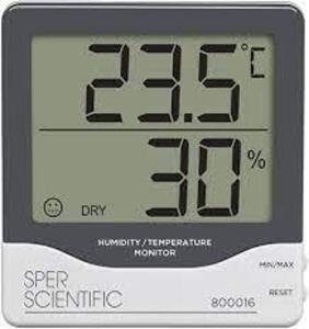 DESCRIPTION: (3) HUMIDITY TEMPERATURE MONITOR BRAND/MODEL: SPER SCIENTIFIC #800016 RETAIL$: $44.00 EA QTY: 3