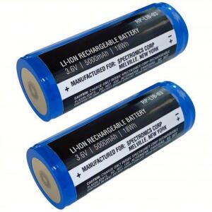 DESCRIPTION: (2) RECHARGEABLE LITHIUM BATTERIES BRAND/MODEL: SPECTROLINE #798LD7 SIZE: 5000MAH 3.6V RETAIL$: $33.88 EA QTY: 2