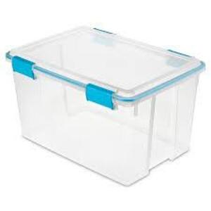 DESCRIPTION: (4) STORAGE TOTE BRAND/MODEL: STERILITE #1934 INFORMATION: CLEAR SIZE: 54 QT RETAIL$: $20.23 EA QTY: 4