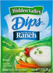 DESCRIPTION: (1) BOX OF (24) RANCH DIPS MIX BRAND/MODEL: HIDDEN VALLEY SIZE: 1 OZ RETAIL$: $54.28 EA QTY: 1