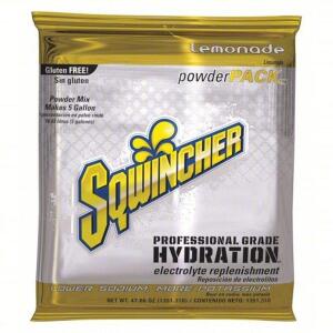 DESCRIPTION: (6) SPORTS DRINK MIX CONCENTRATE BRAND/MODEL: SQWINCHER #3UZR9 INFORMATION: LEMONADE SIZE: 5 GALLON YIELD RETAIL$: $13.41 EA QTY: 6