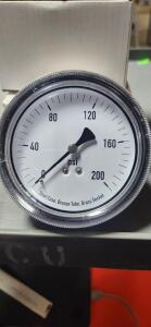 DESCRIPTION: (4) PANEL MOUNT U CLAMP PRESSURE GAUGE BRAND/MODEL: GRAINGER 4CFA9 RETAIL$: $30.00 SIZE: 3-1/2" DIAL QTY: 4