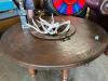 DESCRIPTION: RUSTIC WOOD COFFEE TABLE WITH COPPER BOWL SIZE: 48"X15" QTY: 1