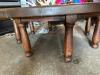 DESCRIPTION: RUSTIC WOOD COFFEE TABLE WITH COPPER BOWL SIZE: 48"X15" QTY: 1 - 7