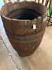 DESCRIPTION: VERY OLD WOODEN BARREL SIZE: 33"X19" QTY: 1 - 2