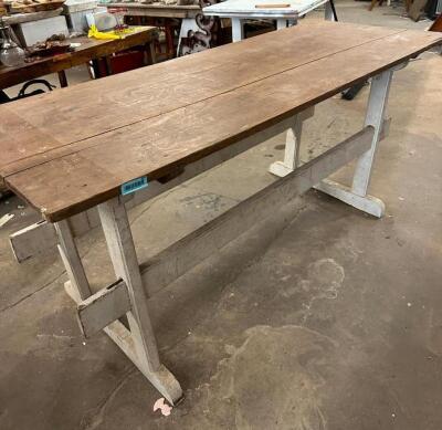 DESCRIPTION: EUROPEAN WORK TABLE SIZE: 6'10"X2'9"X2'7" QTY: 1