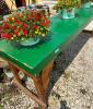 DESCRIPTION: GREEN WORK TABLE IN GREAT SHAPE SIZE: 8'3"X2'5"X3' QTY: 1