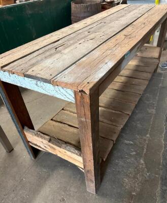 DESCRIPTION: BARNWOOD DISPLAY TABLE SIZE: 6'5"X2'9"X2'1" QTY: 1