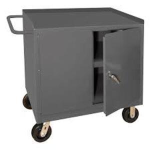 DESCRIPTION: (1) ROLLER CABINET MOBILE WORK CENTERBRAND/MODEL: DURHAM #89773543INFORMATION: GRAYRETAIL$: $704.87 EASIZE: 24" x 42" x 37 3/4"QTY: 1