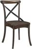 DESCRIPTION: (2) KAELYN CROSS BACK SIDE CHAIR BRAND/MODEL: ACME INFORMATION: DARK OAK RETAIL$: $159.46 TOTAL QTY: 2