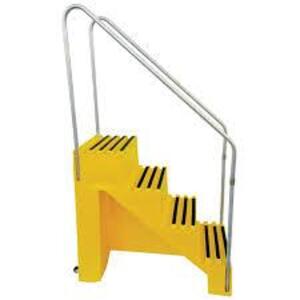 DESCRIPTION: (1) POLY STEP STOOL BRAND/MODEL: VESTIL #VST-4-Y INFORMATION: YELLOW, WITH TREAD RETAIL$: $589.99 EA SIZE: 4 STEP 71.5IN. 500LB. CAPACITY