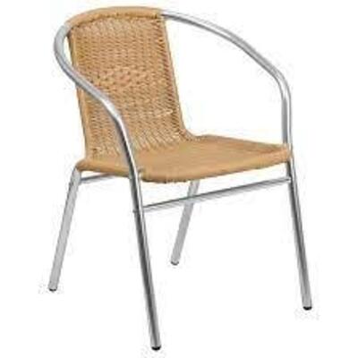 (4) RATTAN COMMERCIAL INDOOR-OUTDOOR STACKING CHAIRS