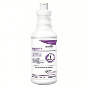 DESCRIPTION: (5) DISINFECTANT CLEANER BRAND/MODEL: DIVERSEY OXIVIR #53JX14 RETAIL$: $15.00 EA SIZE: 1 QT QTY: 5