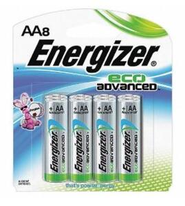 (1) PACKS OF (8) ENERGIZER ECO ADVANCED BATTERY