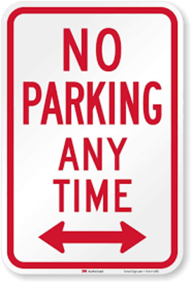 (2 ALUMINUM NO PARKING SIGN