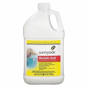 DESCRIPTION (1) MURIATIC ACID BRAND/MODEL SUNNYSIDE #44ZU25 ADDITIONAL INFORMATION RETAILS FOR $13.23 SIZE 1 GALLON THIS LOT IS ONE MONEY QTY 1