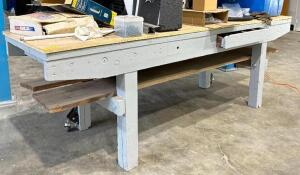 8' WOODEN WORKBENCH WITH DRAWER