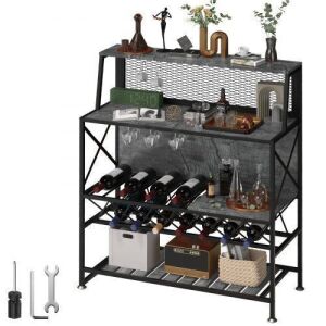 DESCRIPTION: (1) WINE RACK HOME BAR TABLEBRAND/MODEL: VEVORINFORMATION: MUST COME INSPECT TO VERIFY CONTENTSRETAIL$: $238.99 EAQTY: 1