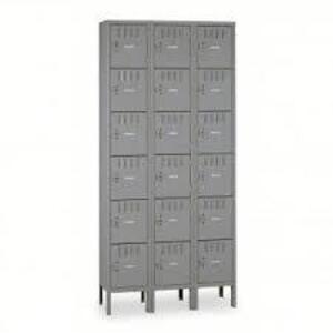 DESCRIPTION: (1) 6 TIER LOCKERSBRAND/MODEL: TENNSCO #4LA22INFORMATION: GRAYSIZE: 6 TIER, 3 WIDE., 36 in x 15 in x 78 inRETAIL$: $1140.00 TOTALQTY: 1