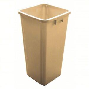 DESCRIPTION: (2) SQUARE TRASH CANS BRAND/MODEL: TOUGH GUY #5WYZ1 INFORMATION: BEIGE SIZE: 25 GAL CAPACITY, 15 3/4 IN WD/DIA, 15 3/4 IN DP, 30 7/8 IN H